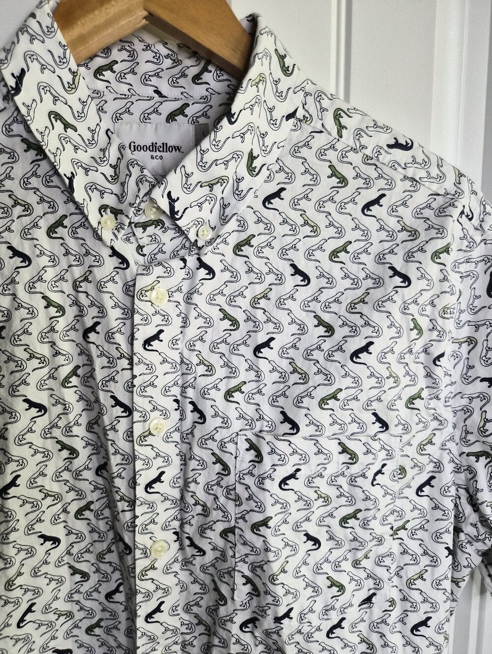Large Goodfellow Lizards Shirt Squamata Zoo Herpetology Casual Tropical Biology